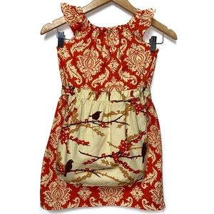 Robyn & Wren printed dress bird printed apron